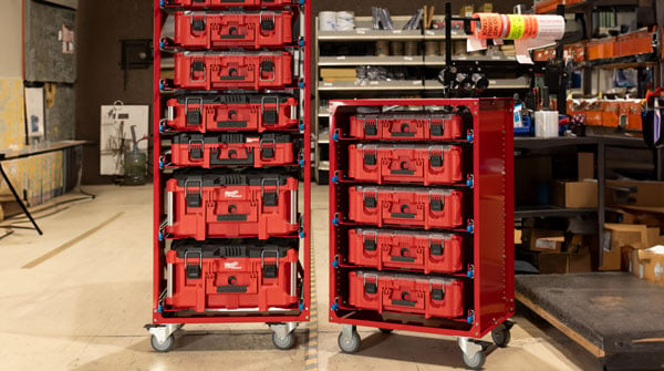 small and tall packout stations